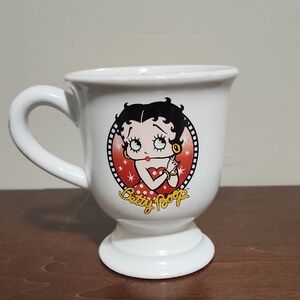 Betty Boop White Mug with Black Logo and Small Red Detail